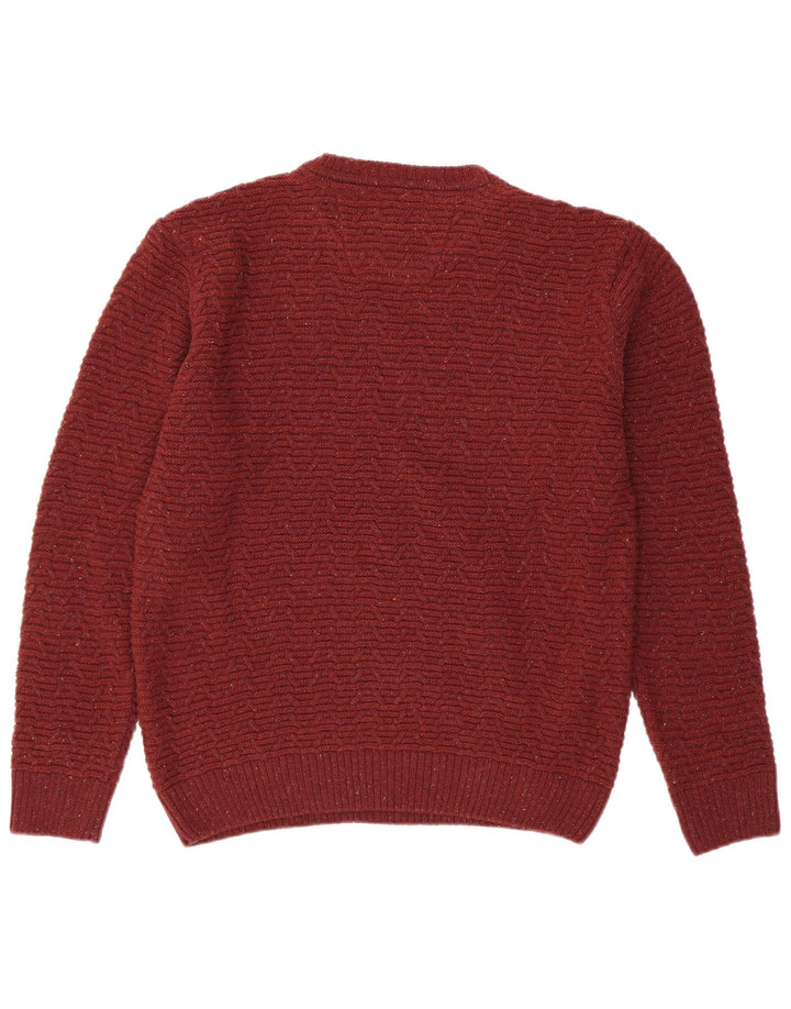 DANIEL GRAHAME Mens Drifter Crew Neck Jumper Sweater Large Burgundy