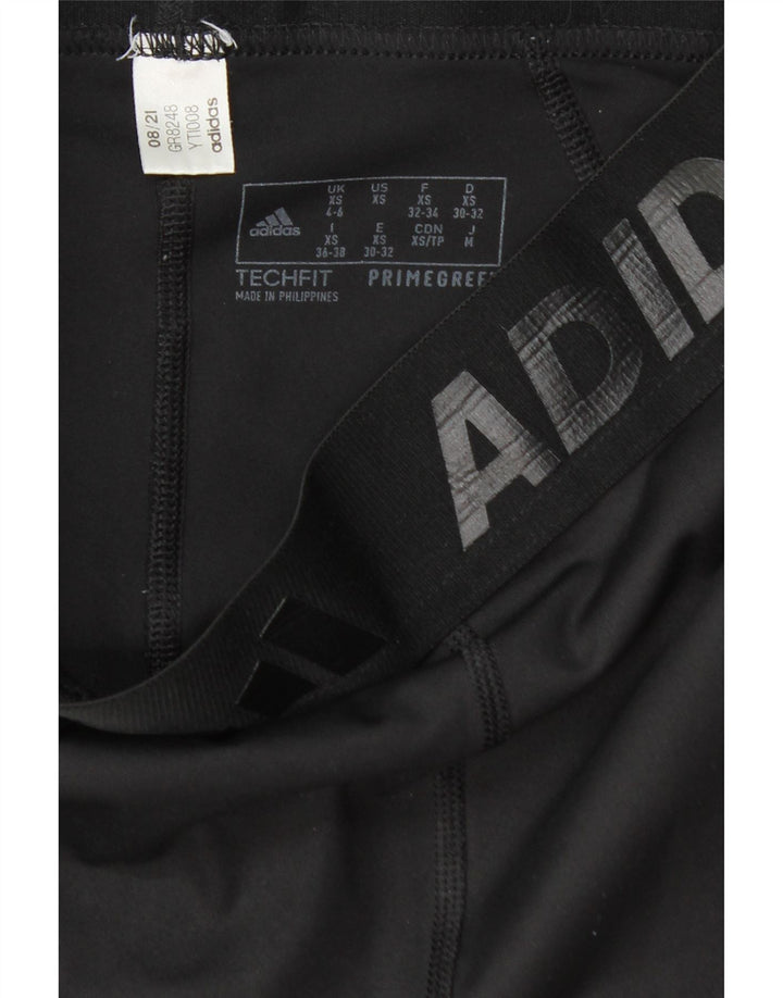 ADIDAS Womens Graphic Leggings UK 4/6 XS  Black Polyester