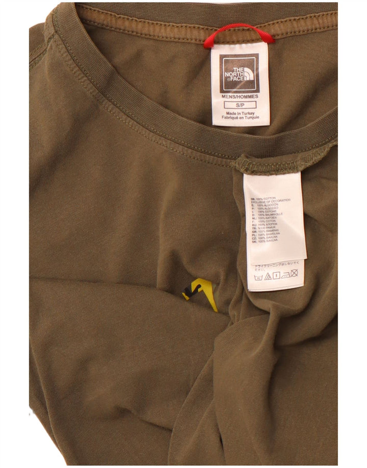 THE NORTH FACE Mens Graphic T-Shirt Top Small Khaki Cotton