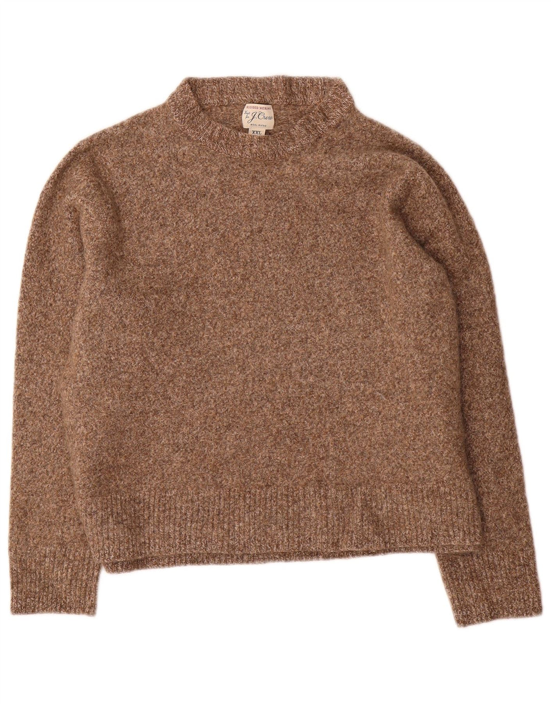 J. CREW Womens Crop Boat Neck Jumper Sweater UK 20 2XL Brown Flecked