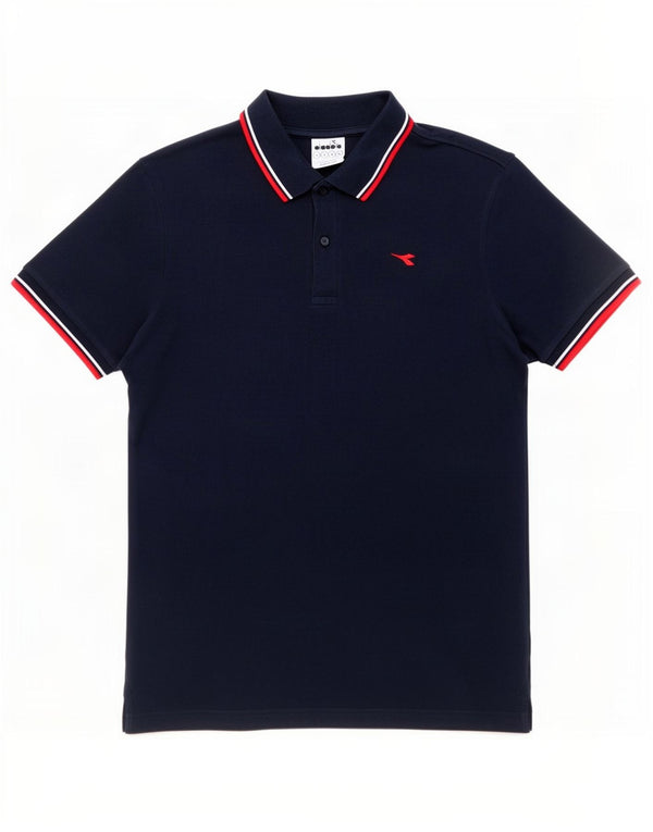 Diadora Mens Polo Shirt Large Navy Blue Cotton