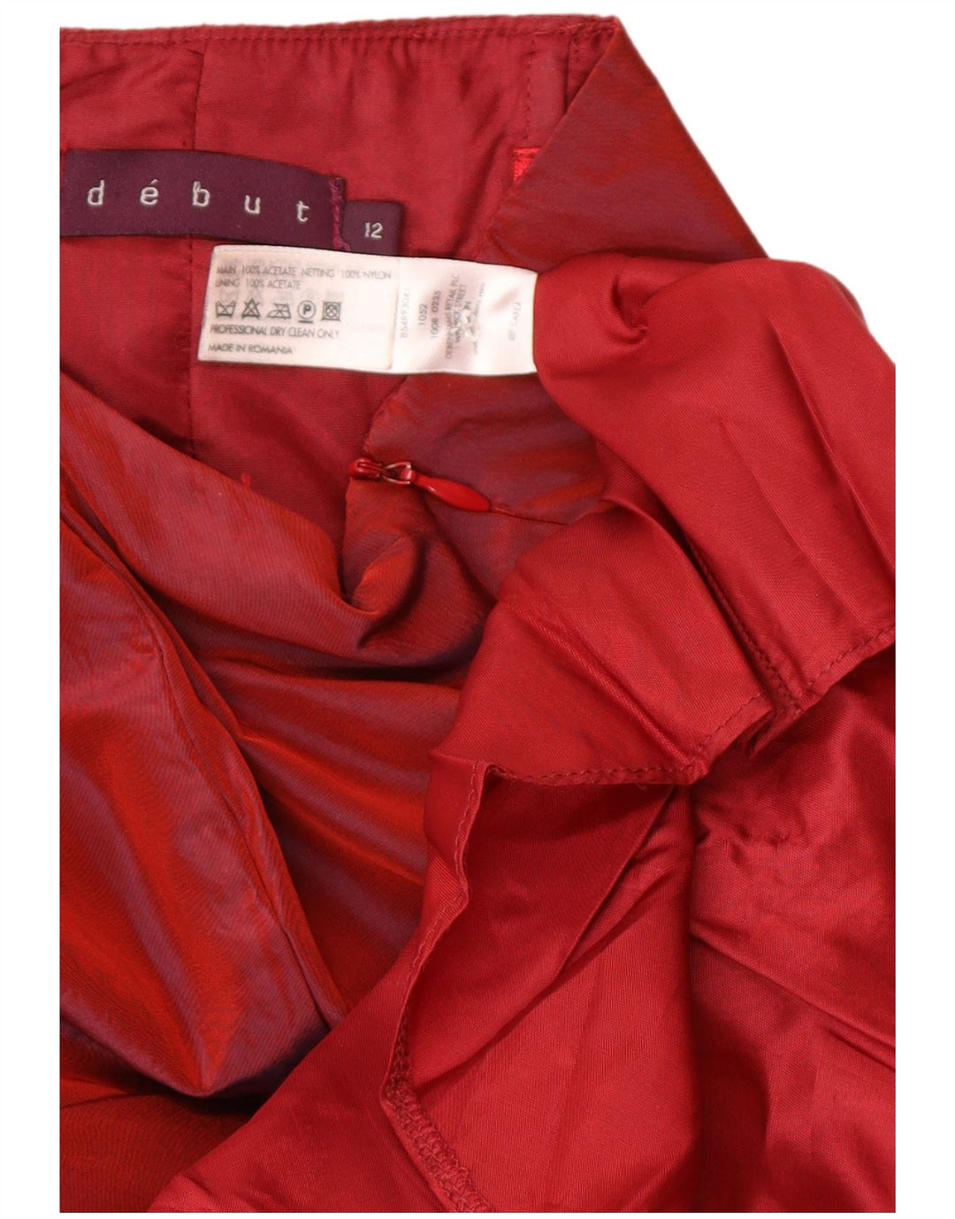Debut Womens Maxi Strapless Dress UK 12 Medium Red Viscose