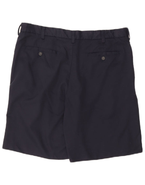 Izod Mens Chino Shorts W36 Large Navy Blue Polyester