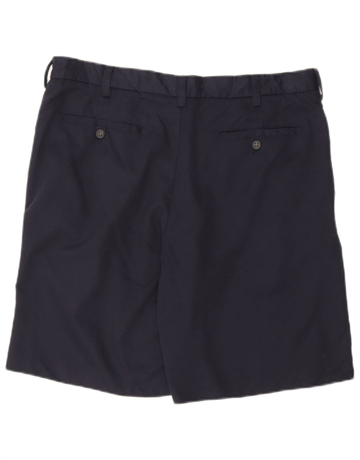 Izod Mens Chino Shorts W36 Large Navy Blue Polyester