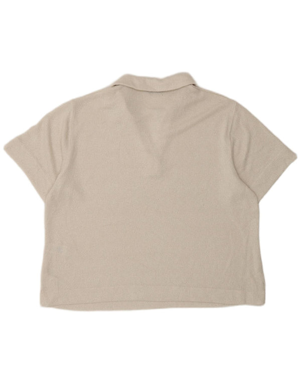 Marks & Spencer Womens Polo Shirt UK 16 Large  Off White Polyester