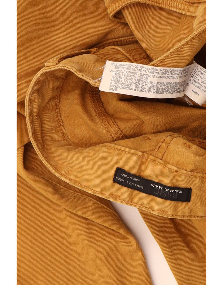 Zara Mens Slim Jeans EU 40 Medium W31 L32 Beige Cotton