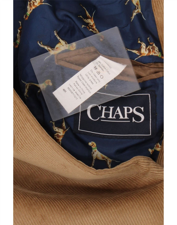 CHAPS Mens Corduroy 2 Button Blazer Jacket UK 48 4XL Brown Cotton