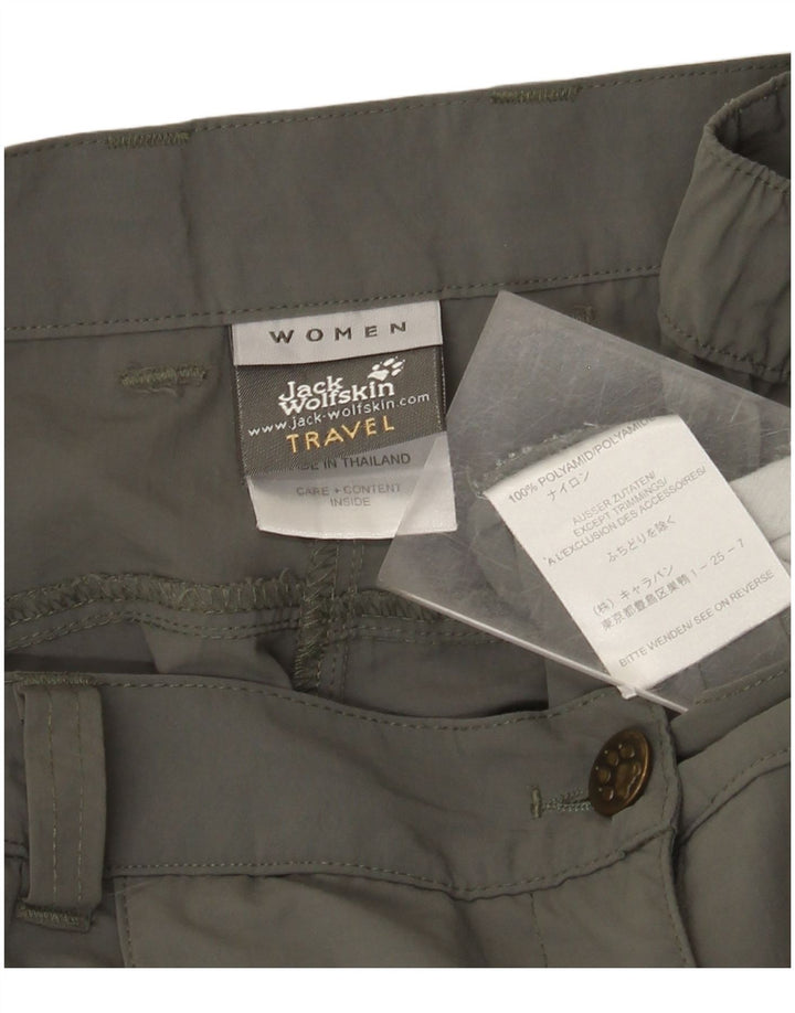 Jack Wolfskin Womens Cargo Cropped Trousers W32 L23 Khaki Polyamide
