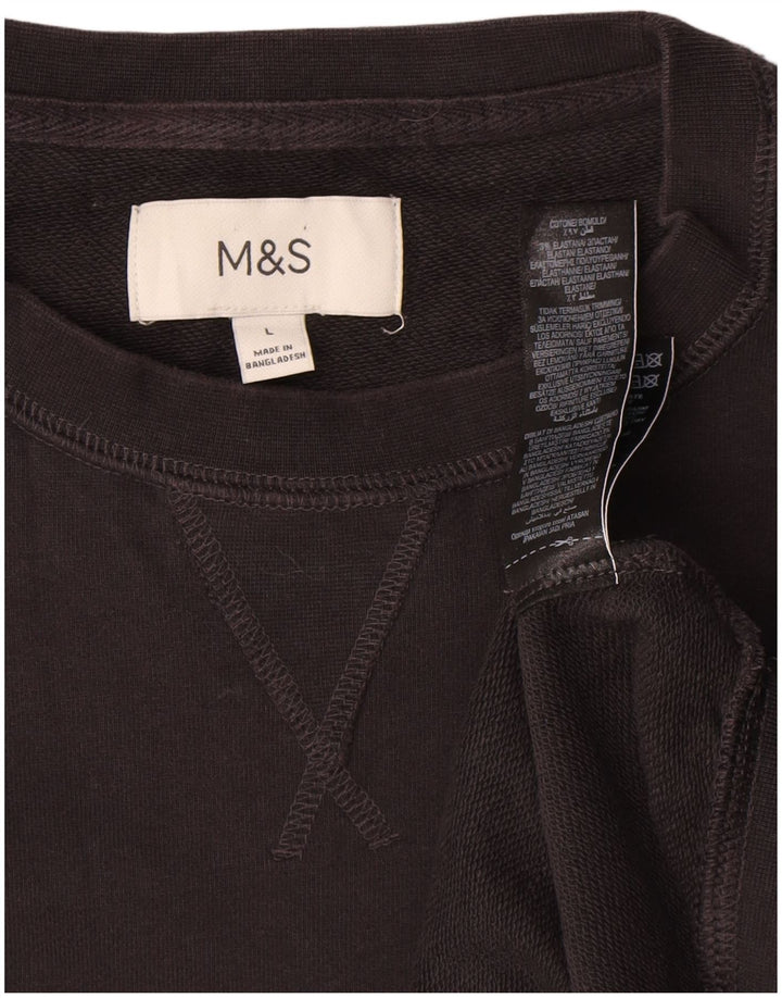 Marks & Spencer Mens Sweatshirt Jumper Large Black Cotton