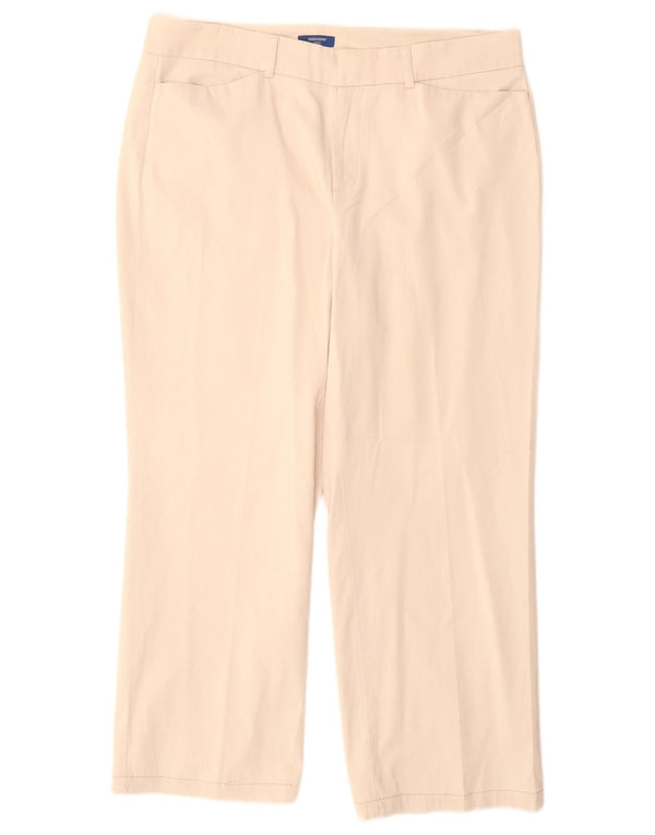 DOCKERS Womens Petite Crop Casual Trousers US 12 Large W34 L26 Beige