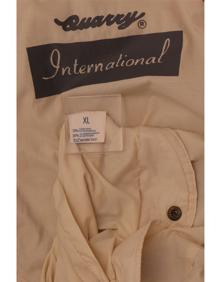 QUARRY Mens Graphic Reversible Jacket UK 42 XL Off White Cotton