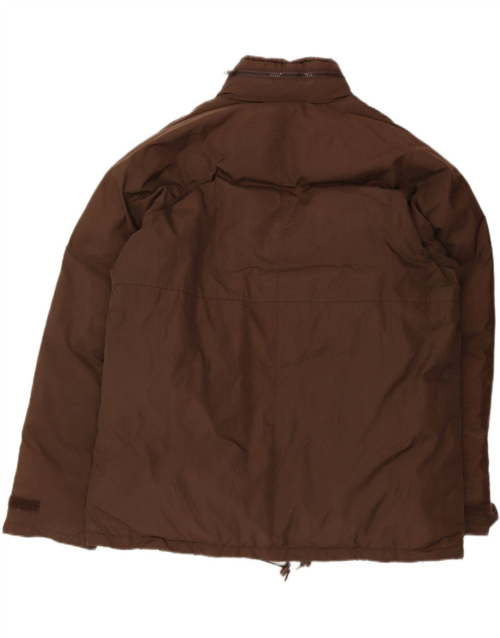 CALVIN KLEIN JEANS Mens Hooded Padded Jacket UK 42 XL Brown Nylon