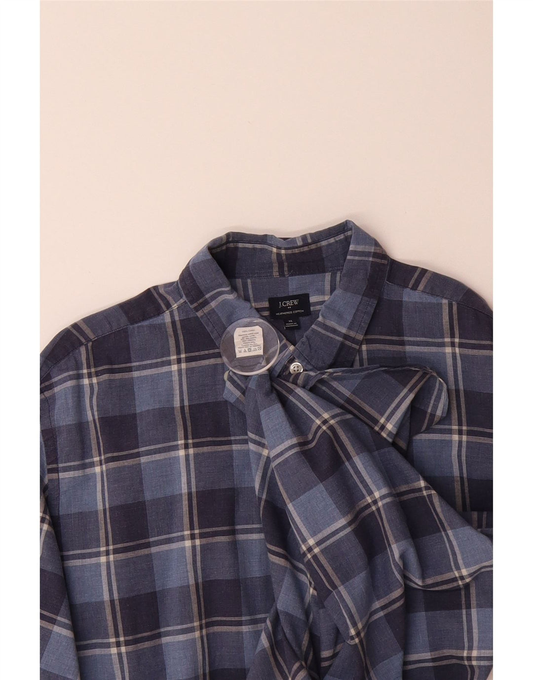 J. CREW Mens Shirt XL Blue Check Cotton Vintage J. Crew and Second-Hand J. Crew from Messina Hembry 