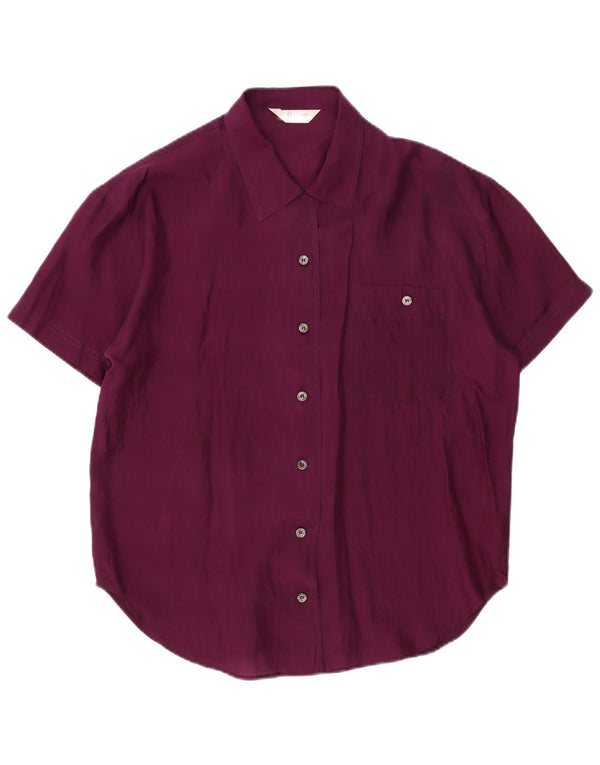 Vintage Womens Short Sleeve Shirt UK 16 Large Purple