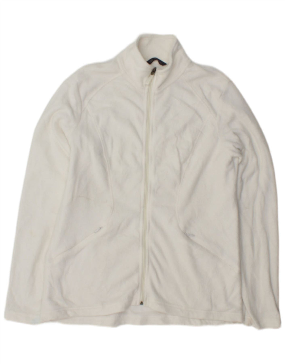 Marks & Spencer Womens Fleece Jacket UK 14 Large White Polyester