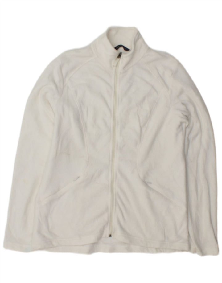 Marks & Spencer Womens Fleece Jacket UK 14 Large White Polyester