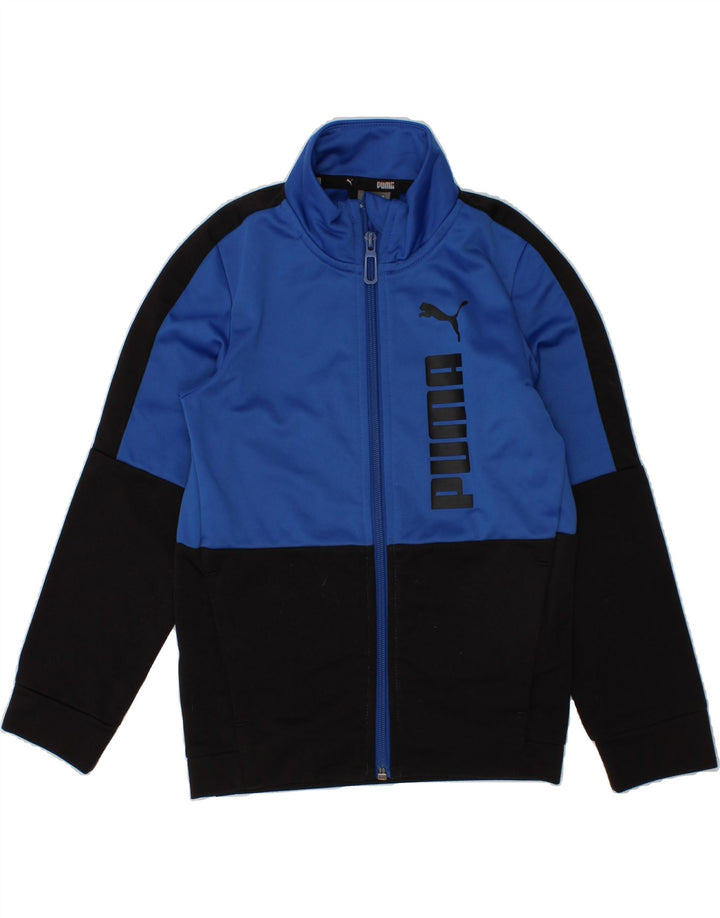 PUMA Boys Graphic Tracksuit Top Jacket 5-6 Years Blue Colourblock Vintage Puma and Second-Hand Puma from Messina Hembry 