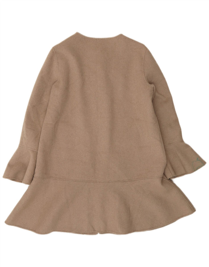 Zara Womens Handmade Overcoat UK 14 Medium Beige Wool