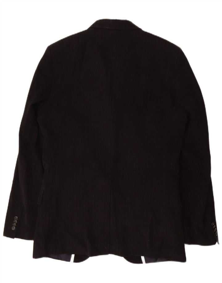 HUGO BOSS Mens 2 Button Blazer Jacket EU 50 Large Black Pinstripe Cotton