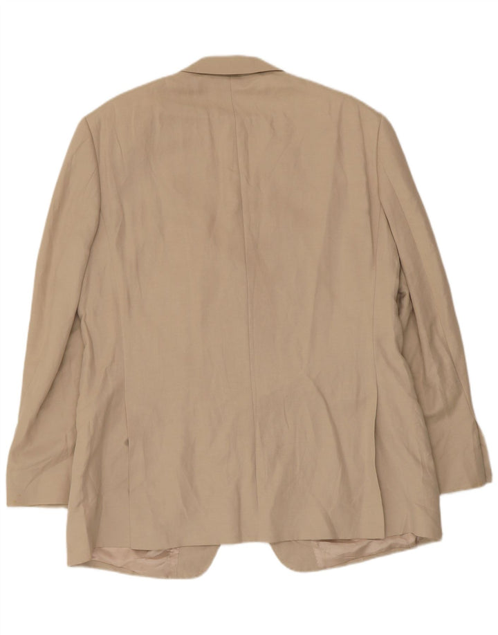 MARKS & SPENCER Mens 2 Button Blazer Jacket UK 42 Large Beige Silk