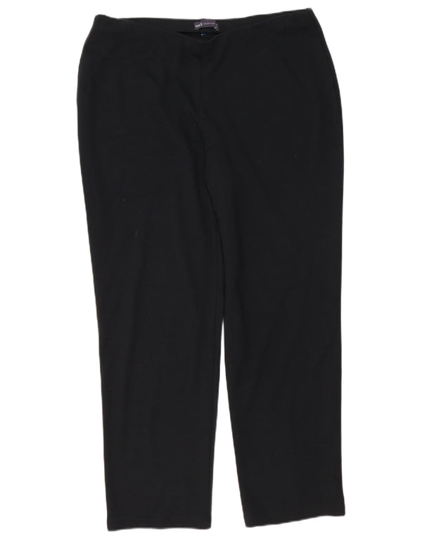 Marks & Spencer Womens Straight Casual Trousers UK 16 Large W36 L28 Black