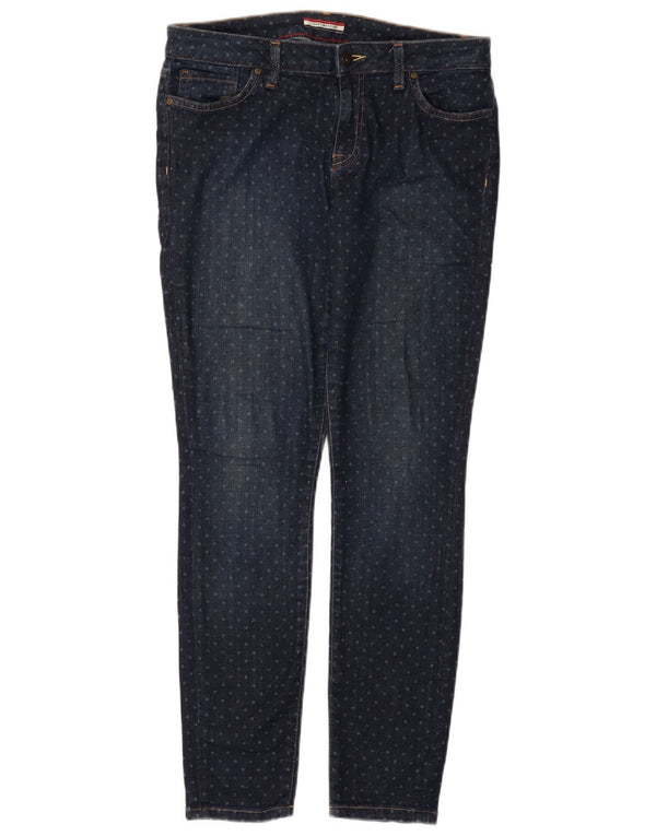 TOMMY HILFIGER Womens Casual Trousers US 8 Medium W30 L30 Blue Spotted