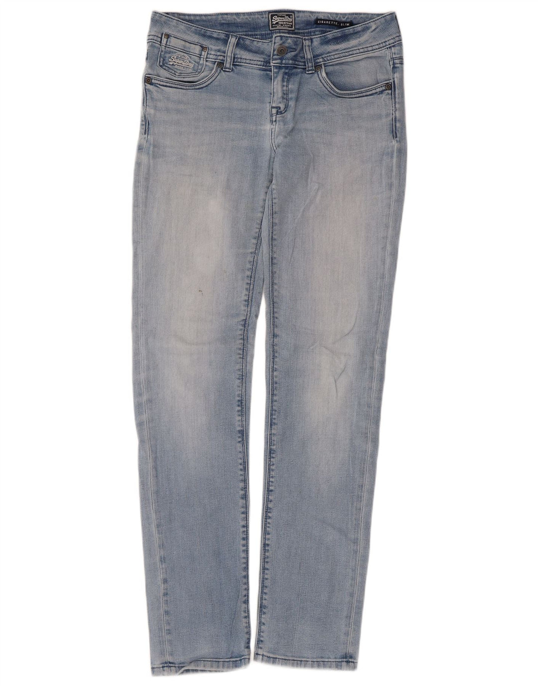Superdry Womens Cigarette Slim Jeans W29 L32 Blue Cotton