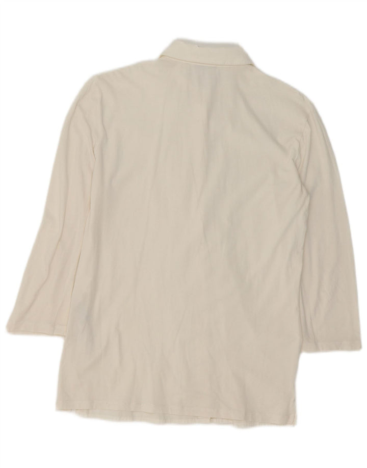 Marella Womens Longline Shirt Blouse UK 16 Large Off White Cotton