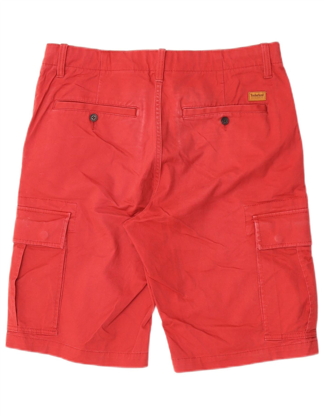 Timberland Mens Relaxed Fit Cargo Shorts W31 Medium Red Cotton