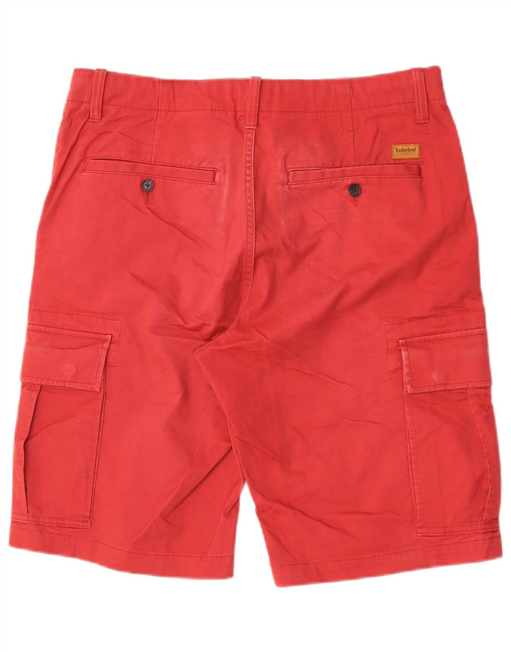 Timberland Mens Relaxed Fit Cargo Shorts W31 Medium Red Cotton