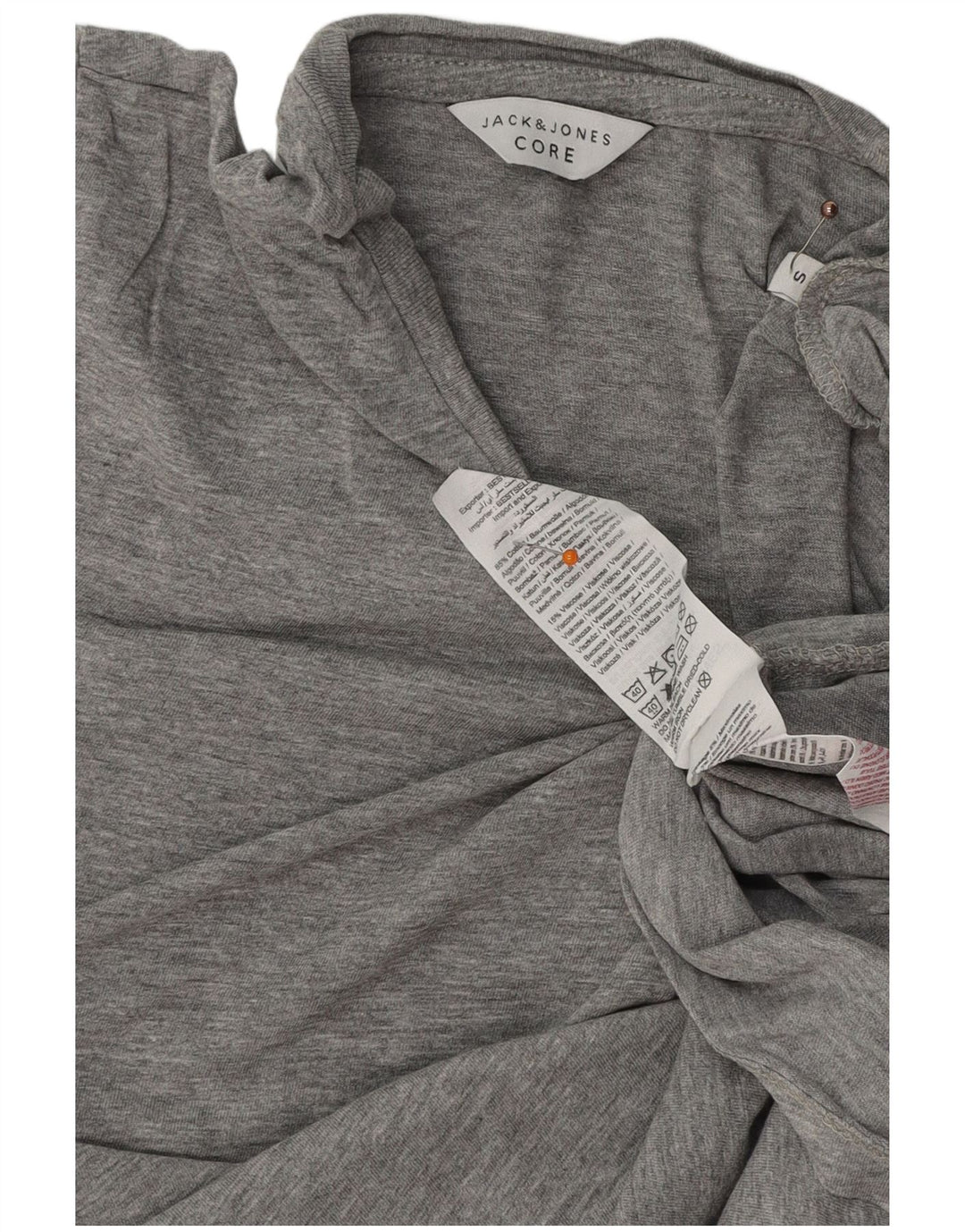 JACK & JONES Mens Graphic T-Shirt Top Small Grey Cotton