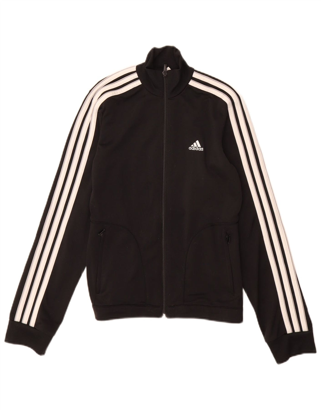 ADIDAS Womens Tracksuit Top Jacket UK 8 Small  Black Polyester