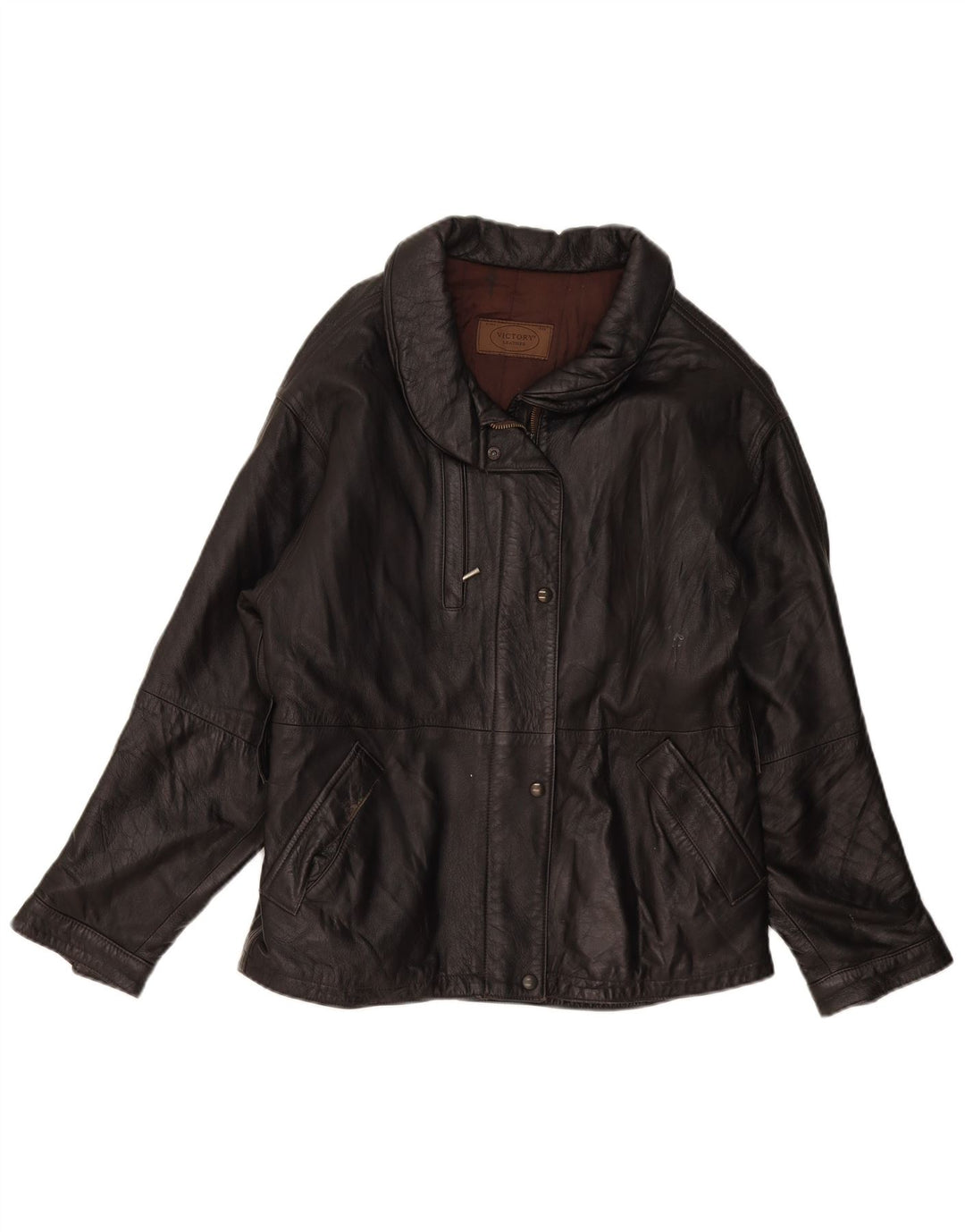 Victory Womens Leather Jacket IT 44 Medium Black Leather