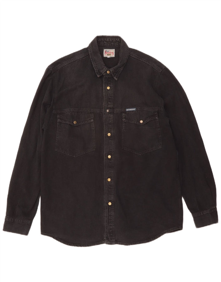 Roy Rogers Mens Denim Shirt XL Black