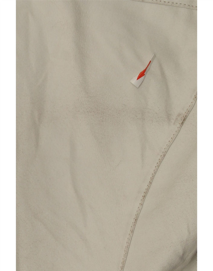 Oviesse Womens Leather Jacket IT 48 XL White Leather