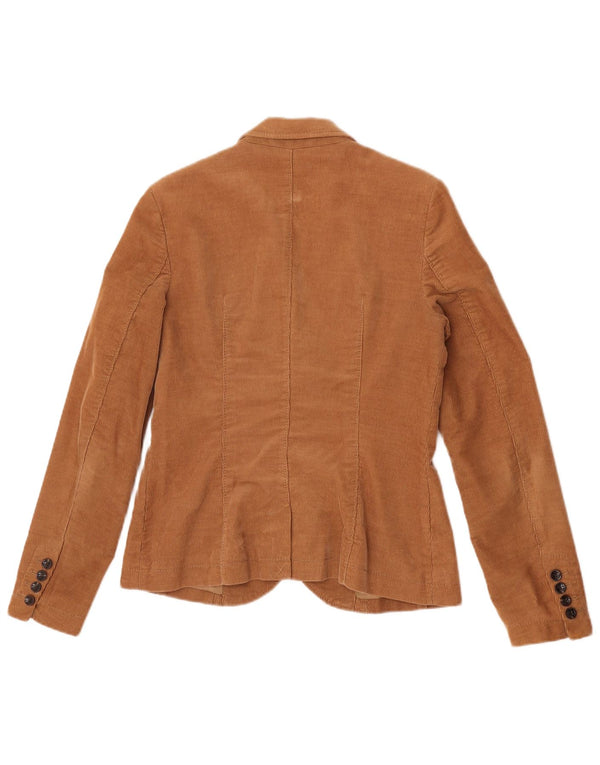Esprit Womens 2 Button Corduroy Blazer Jacket UK 12 Medium Brown Cotton