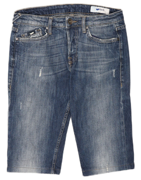 Gas Mens Denim Shorts W29 Small Blue Cotton