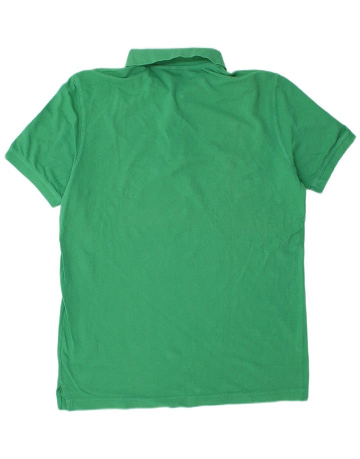BENETTON Mens Polo Shirt Large Green Cotton