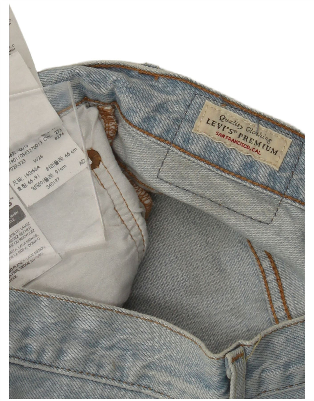 LEVI'S Womens 501 High Rise Denim Shorts W26 Small Blue Cotton