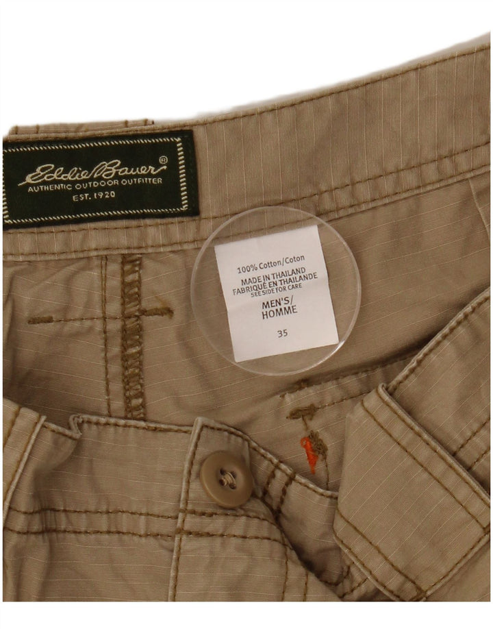 EDDIE BAUER Mens Cargo Shorts W35 Large Beige Cotton