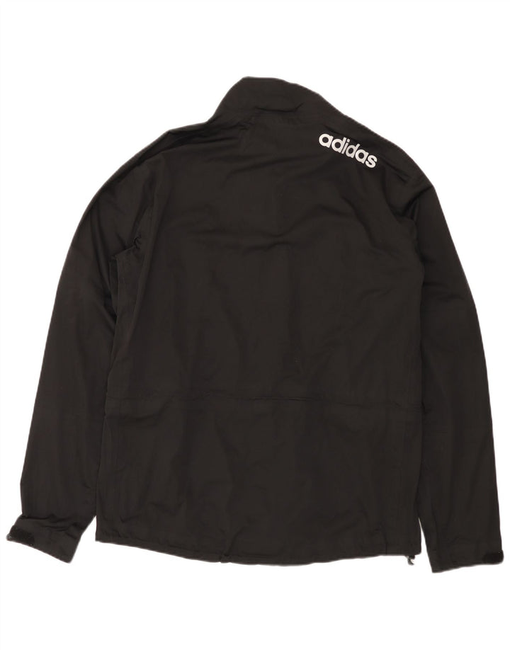 Adidas Mens Clima Proof Graphic Rain Jacket UK 38 Medium Black Polyester