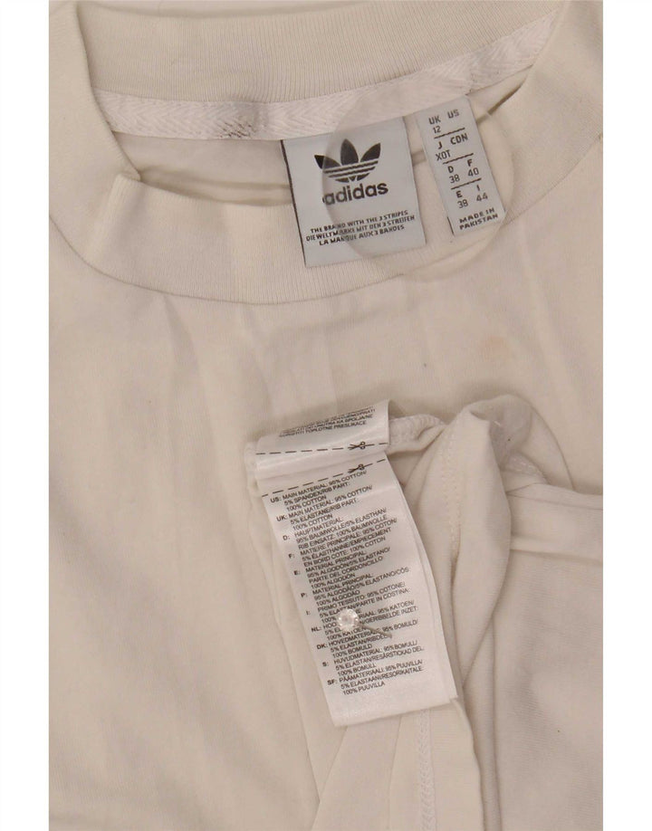 Adidas Womens Graphic Vest Top UK 12 Medium White Cotton