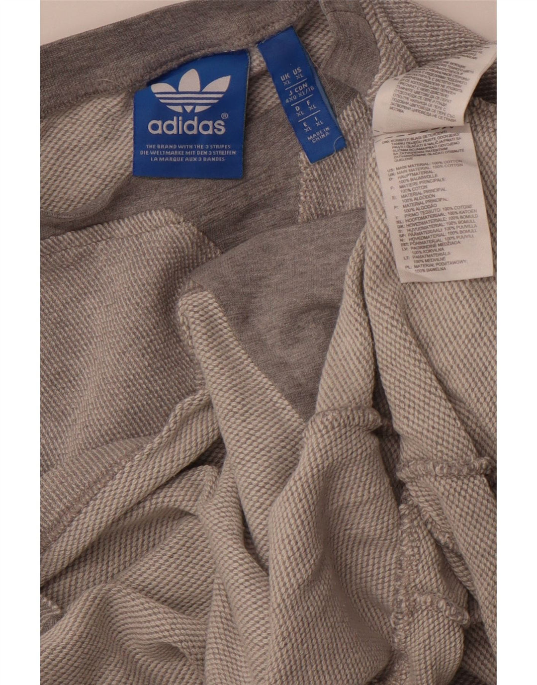 ADIDAS Womens Oversized Sweatshirt Jumper UK 18 XL Grey Cotton