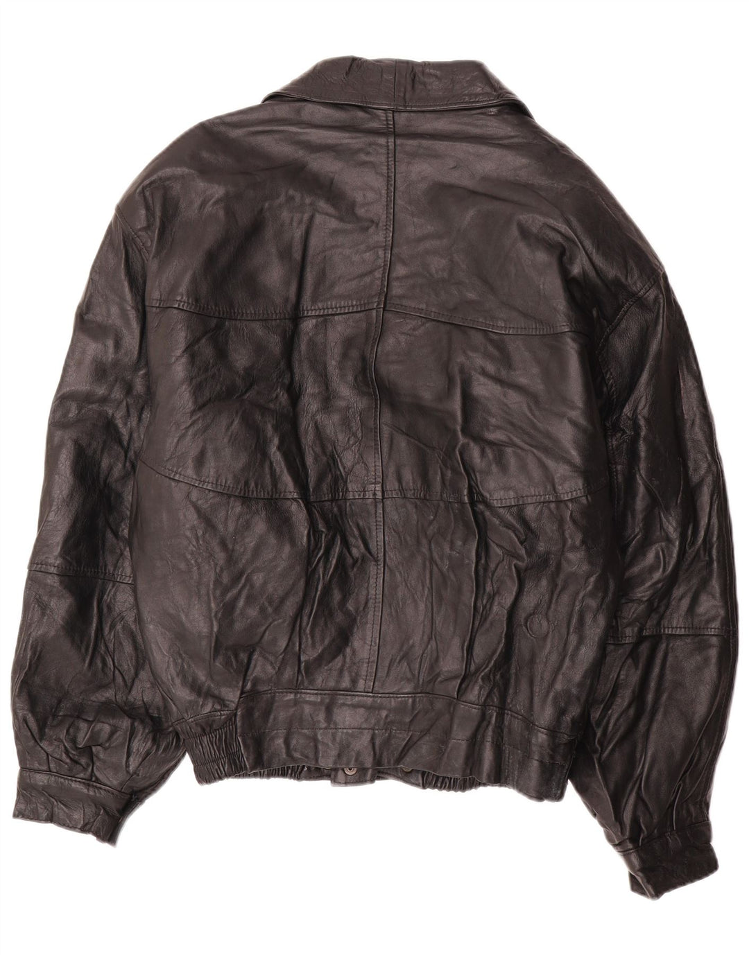 LAVORAZIONE ARTIGIANA Mens Leather Jacket IT 52 XL Black Leather