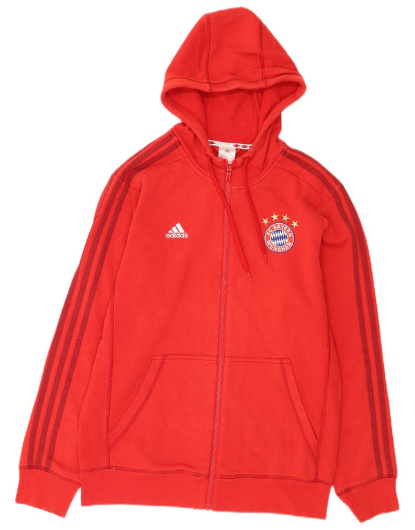 Adidas Mens FC Bayern Munchen Zip Hoodie Sweater Medium Red Cotton
