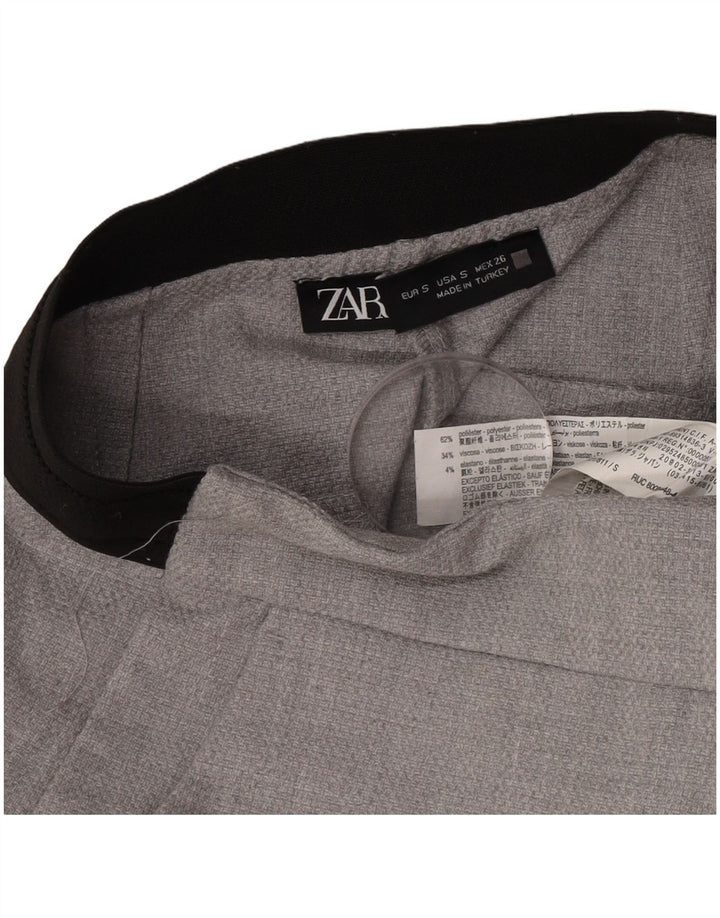 Zara Womens Slim Suit Trousers Small W26 L28 Grey Polyester