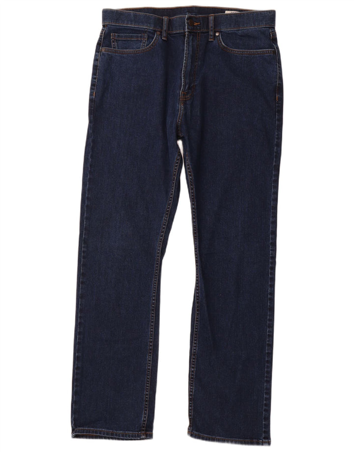 MARKS & SPENCER Mens Regular Straight Jeans W34 L31 Navy Blue Cotton