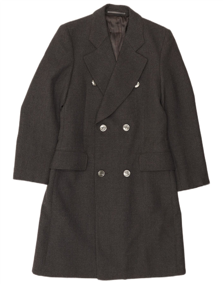 Vintage Womens Overcoat UK 10 Small Grey Wool