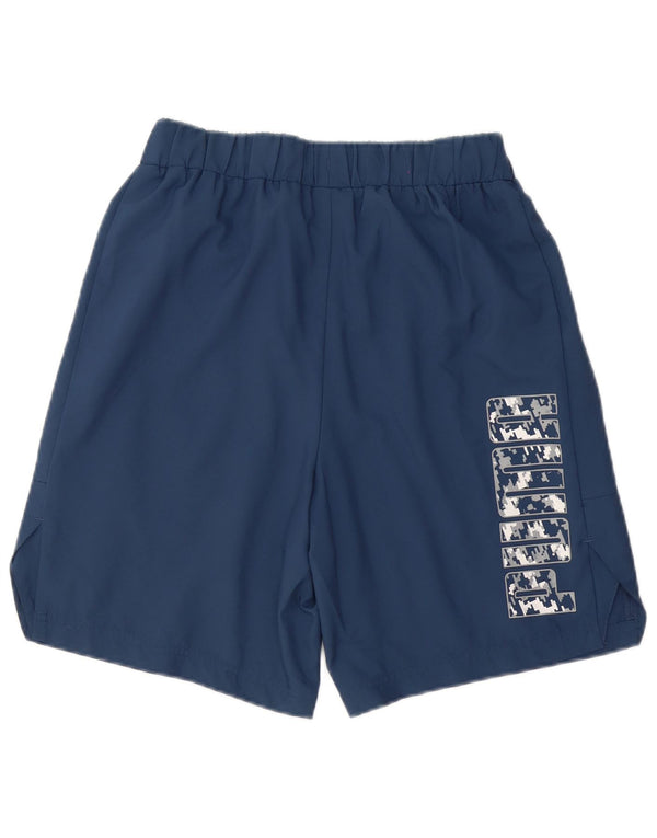 Puma Mens Graphic Sport Shorts Small Navy Blue Polyester