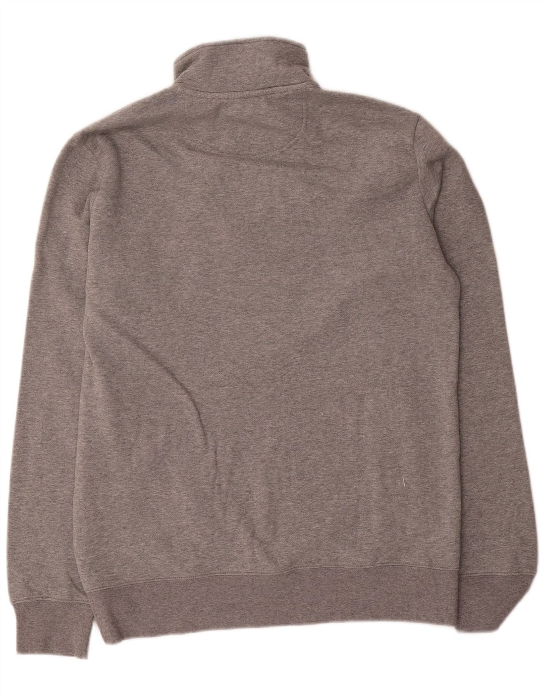 Marks & Spencer Mens Zip Neck Sweatshirt Jumper Medium Grey Flecked Cotton